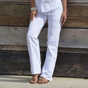 Cotton Natural St. Lucia White Pants - Beach Lounge Summer - Size XXL